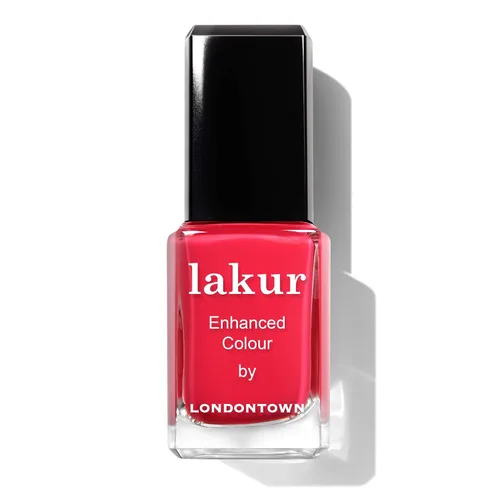 Vista 24 de LONDONTOWN Lakur Nail Polish - Red, Long-Lasting, Streak-Free, Chip-Resistant 21+ Free Non-Toxic Vegan Nail Color, Strengthens & Hydrates Nails