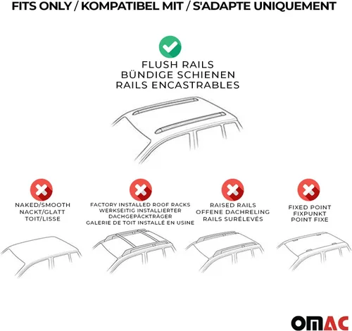Vista 5 de OMAC Portaequipajes con cerradura para Porsche Macan 2015-2025, color negro, antirrobo, para viajes, kayak, canoa, surf, esquí, snowboard, camping
