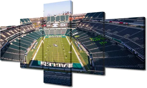 Vista 107 de TUMOVO Allegiant Stadium Arte de Lienzo para Pared de Sala de Estar Equipo de Fútbol Americano Pintura Moderna Nevada Las Vegas Cuadro Deportivo