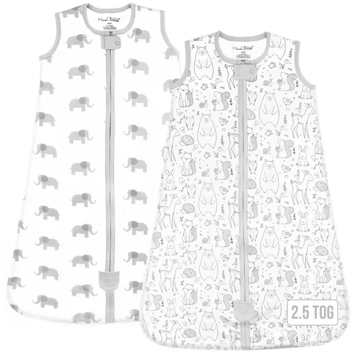 Vista 45 de Mama Cheetah Saco de dormir para bebé de 0.5 TOG, Manta portátil de algodón orgánico para bebé con cremallera bidireccional, Saco de dormir