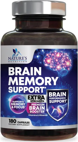 Vista 11 de Píldoras de suplemento de memoria cerebral, nootrópicos de fuerza 3X para concentración, claridad y apoyo de enfoque, salud cerebral, vitaminas