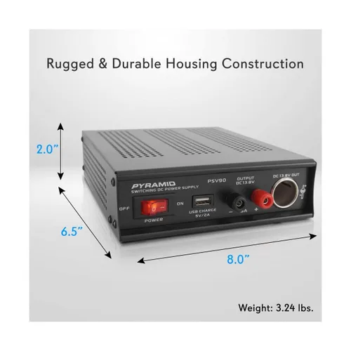 Vista 6 de Pyramid Fuente de alimentación universal compacta de banco – 9 amperios regulada para laboratorio casero convertidor AC-DC fuente de alimentación