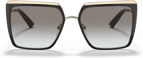 Vista 4 de Prada PR 58WS AAV0A7 - Gafas de sol cuadradas de metal dorado pálido, color gris