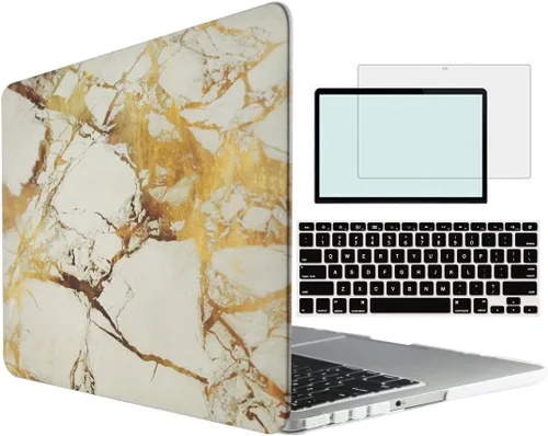 Vista 19 de Funda compatible con MacBook Pro de 13 pulgadas con CD-ROM modelo A1278 versión 2008-2012, carcasa rígida 4 en 1 de plástico a presión con protector