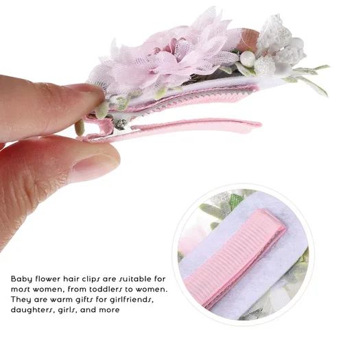 Vista 2 de Beaupretty 9 pinzas para el pelo de flores simuladas con diseño floral, accesorios de estilo bohemio para mujeres y niñas, fiesta diaria en la playa