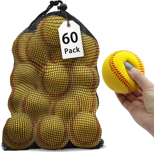 Vista 19 de Magicorange Béisbol, Bolas de Espuma para Entrenamiento de Béisbol Bolas de Práctica sin Marcado para Golpear, Lanzamiento Suave, Bateo, Campo