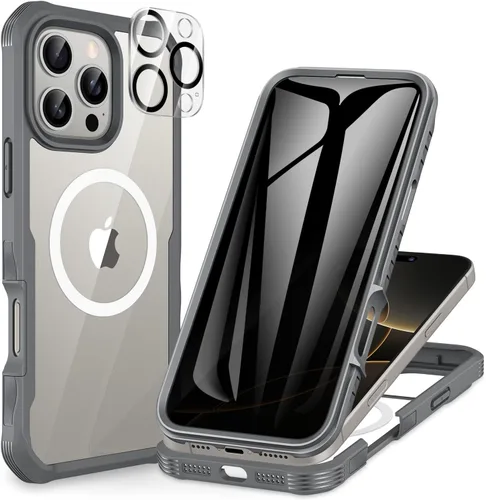 Vista 45 de CENHUFO Funda de privacidad para iPhone 11 Pro, funda de cuerpo completo con protector de pantalla de privacidad de vidrio templado 9H integrado