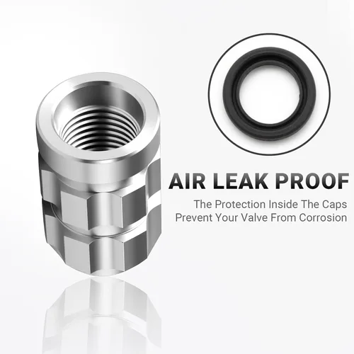 Vista 6 de Aluminum Tire Valve Stem Caps for VW T-Cross 2018-2024 2025, Anti-Rust Tires Air Valve Cap Stem Covers Corrosion-Resistant Automotive Exterior