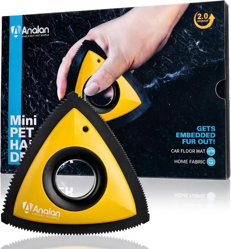 Vista 16 de Analan Mini removedor de pelo para mascotas para detallar el coche cepillo Negro
