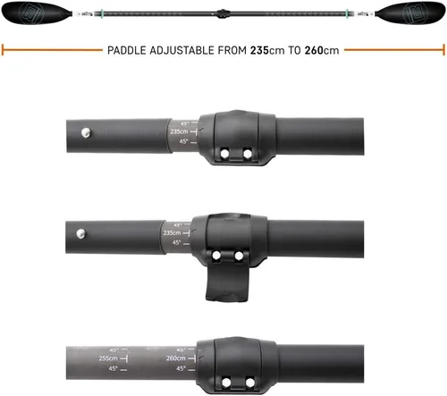 Vista 4 de Bote Raqueta universal de 5 piezas, ajustable y portátil, compacta para viajes, familia, adultos y niños, tándem, individual, 1 persona o 2 personas