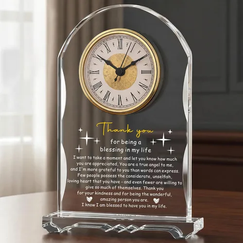 Vista 11 de Reloj de Cristal Significativo para Jubilación, Regalos para Mujeres y Hombres, Mejor Jefe de Todos, Feliz Reloj de Jubilación Placa de Regalo