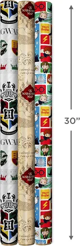 Vista 4 de Hallmark Paquete de papel de regalo y bolsas de regalo de Harry Potter (paquete de 3 papel de regalo, paquete de 3 bolsas de regalo)
