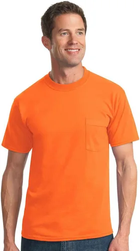 Vista 43 de Jerzees Camiseta pesada con cuello redondo y bolsillo en el pecho para hombre