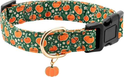 Vista 6 de Collar de algodón para perro, suave y lindo con diseño estampado de limón para hembras, hembras, machos, collar de mascota con hebilla ajustable