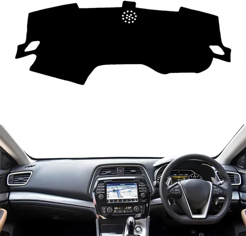 Vista 7 de HATHWAY Compatible con Nissan Maxima 2016-2023, cubierta de tablero de automóvil, cubierta de salpicadero negro, tapete de cubierta de tablero