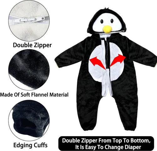 Vista 3 de Camlinbo Unisex Baby Costume Halloween Romper Flannel Animal Cosplay Costume Toddler Infant 0-30 Month