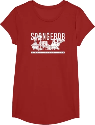 Vista 47 de Bob Esponja Vintage Group Simple Logo Camiseta, Negro