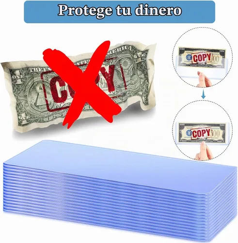 Vista 5 de Fundas transparentes de PVC para billetes de moneda – Funda protectora de billetes regular, 6.9 x 2.95 pulgadas (paquete de 100)