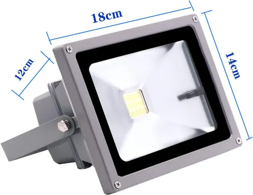 Vista 6 de Foco de paisaje LED RGB de 20 W, 16 cambios de color y flash de 4 modos, regulable, enchufe de cable de 5 pies, luz de inundación de seguridad