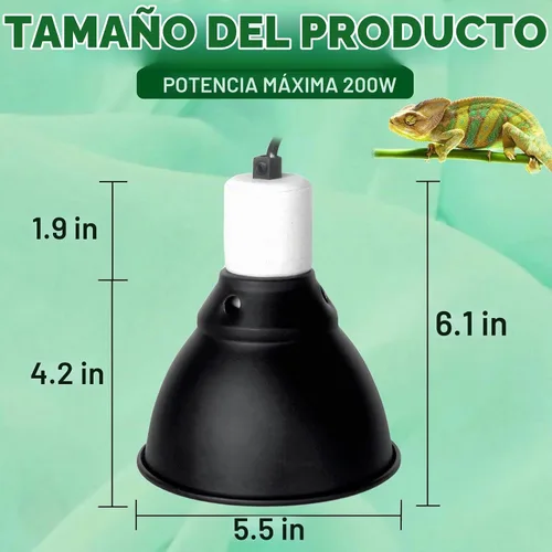 Vista 7 de BNOSDM Lámpara de reptil, lámpara de calor de reptiles de cúpula poco profunda de 5.5 pulgadas para bombilla UVB UVA, bombilla de calor de reflexión