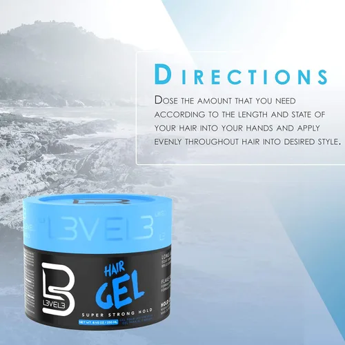 Vista 3 de L3 - Gel para el cabello - Sujeción súper fuerte - Sin escamas - Brillo duradero - Para hombres y mujeres - Gel de nivel 3 - Añade volumen y textura