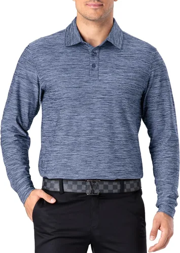 Vista 19 de NAVISKIN Camisas polo para hombre, de secado rápido, UPF 50, manga larga y corta, que absorben la humedad
