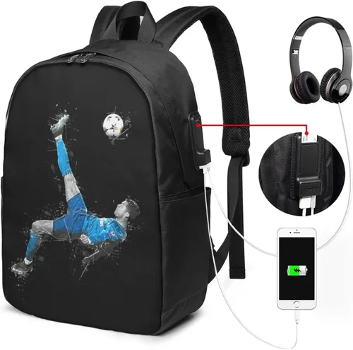 Vista 2 de #7 Mochilas Bolso Portátil Bolsa Bookbag Usb Mochila 17 Pulgadas Para Diario