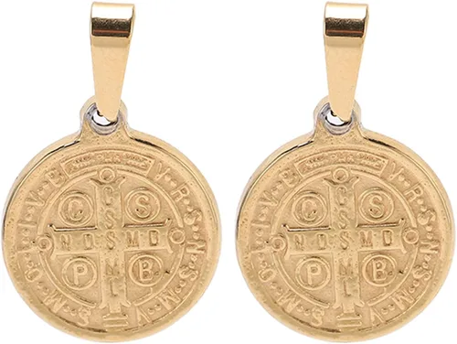 Vista 6 de Saint Benedict Pendant, Pendant Elegant Stainless Steel Double Sided Relief Pend Saint Benedict Medal and Information Card Craftsmanship