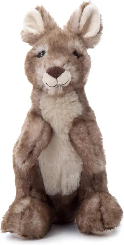 Vista 2 de The Petting Zoo Animal de peluche de canguro, regalos para niños, animales salvajes del zoológico Onez, juguete de peluche canguro de 9 pulgadas