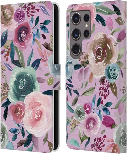 Vista 216 de Head Case Designs Officially Licensed Ninola Abstract Poppies Lilac Floral Leather Wallet Case Compatible with Samsung Galaxy A07 4G