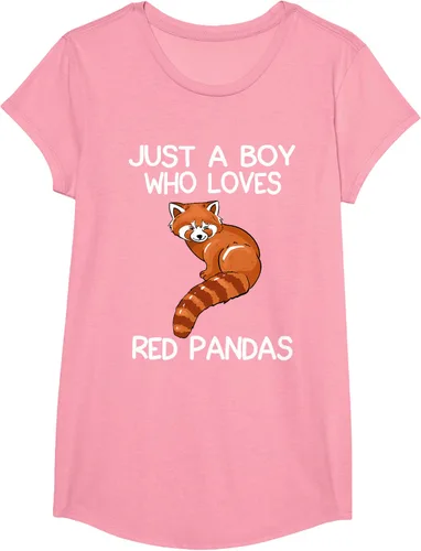 Vista 96 de Just A Boy Who Loves Red Pandas Gift - Camiseta con diseño de panda roja, Negro, S