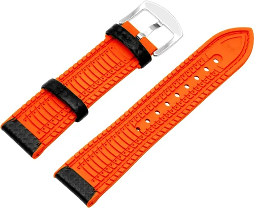 Vista 7 de SINAIKE SiliconeWatchBand20mm22mmCarbonFiberLightweightRubberWatchBandsforMenWomenTaperedStrapMetalBuckle