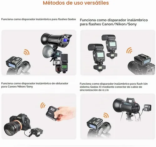 Vista 5 de Godox Disparador de flash inalámbrico X2T-S compatible con cámara Sony, conexión Bluetooth, control de aplicación, transmisor HSS 1/8000s para Godox