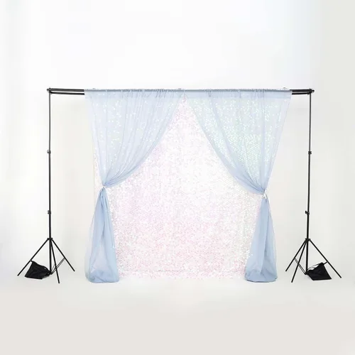 Vista 9 de Efavormart - Kit de soporte de fondo de barra transversal triple de 8 x 10 pies, soporte de fondo metálico ajustable 3 en 1, sistema de fotografía