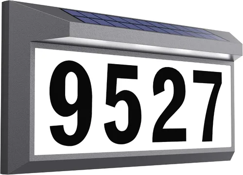 Vista 8 de Letrero solar de dirección, placa de dirección iluminada para exteriores, impermeable, números de dirección iluminados, números de casa