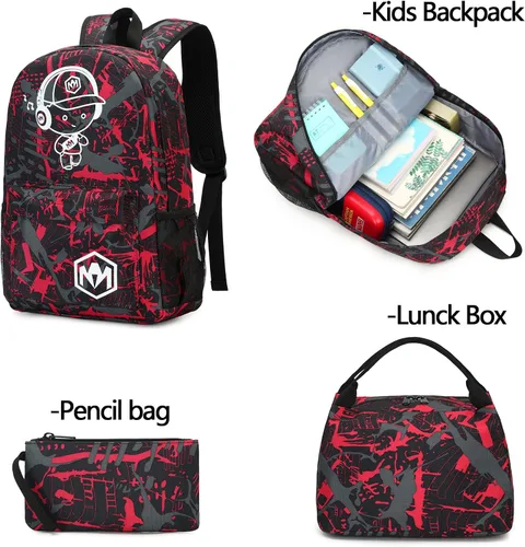 Vista 6 de Mochila escolar para estudiantes, mochila de viaje para adolescentes