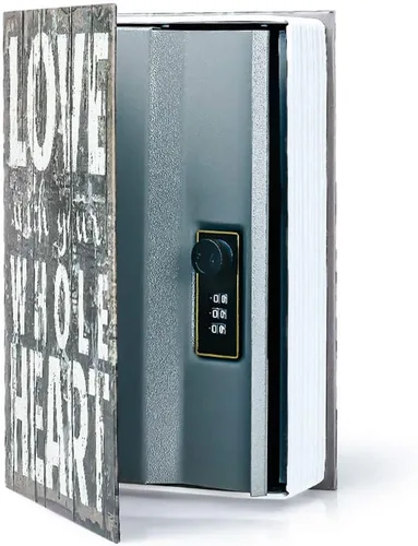 Vista 3 de Caja de almacenamiento segura con libro de diversión, código de estilo de amor, 9.5 x 6 x 2.2 pulgadas Caja fuerte secreta del diccionario