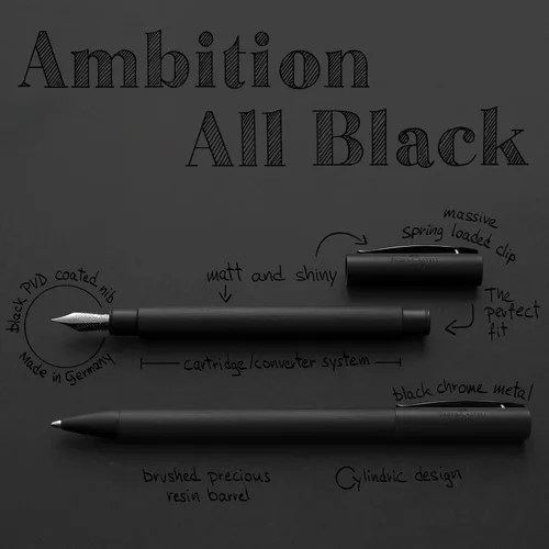 Vista 3 de Faber-Castell Bolígrafo Ambition, todo negro