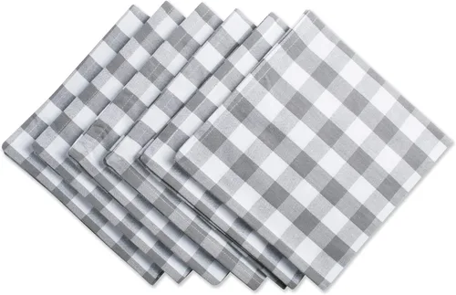 Vista 23 de DII Checkered Tabletop Collection 100% algodón, lavable a máquina, camino de mesa, 14x108, amarillo