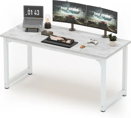 Vista 11 de NSdirect - Escritorio extra grande de 63 pulgadas XL para computadora, tiene una amplia mesa de trabajo para escritura, juegos y trabajo en casa