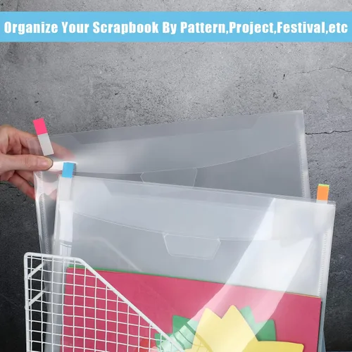 Vista 6 de Eaasty Organizador de almacenamiento de papel para álbumes de recortes, 80 unidades, 12 x 12 pulgadas, impermeable, archivos individuales de carga