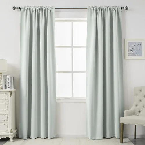 Vista 8 de DUALIFE Cortinas opacas de 45 pulgadas de largo, 2 paneles para ventanas pequeñas de dormitorio, aislamiento térmico, bolsillo para barra, cortinas