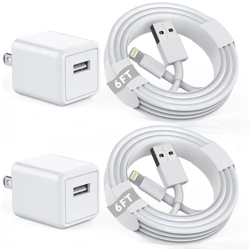 Vista 9 de Cargador de iPhone, [Certificado MFi de Apple] i Cargador de teléfono, paquete de 2 cables Lightning de 3 pies, cable de carga para teléfono
