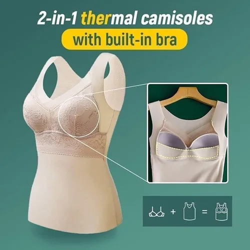 Vista 4 de 2023 - Nuevo brasier integrado 2 en 1, ropa interior térmica, alta elasticidad, brasier integrado para mujer