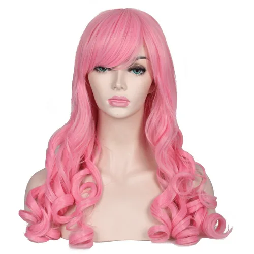 Vista 7 de ColorGround - Peluca larga rizada para cosplay con 2 coletas