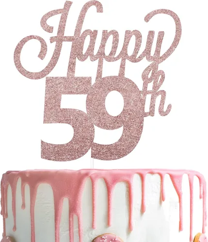 Vista 84 de LINGTEER - Decoración para pastel con texto "Happy Birthday 100", color negro