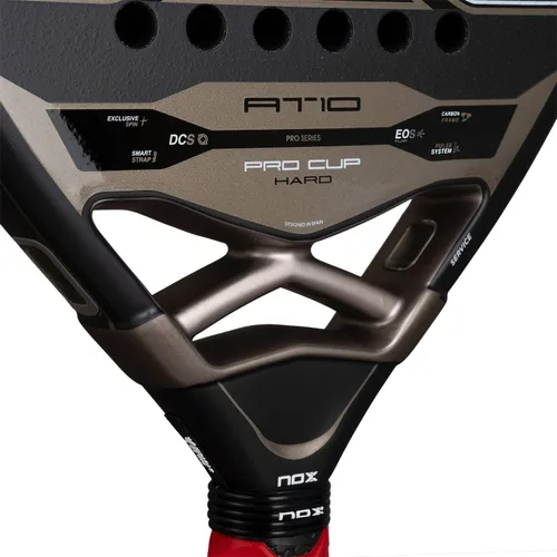 Vista 5 de NOX Padel Racket EA10 Ventus 12K Xtrem Carbon Fiber Face with MLD Black Eva Core EOS Tunnel Agility with Custom Grip & Dual Spin Surface.