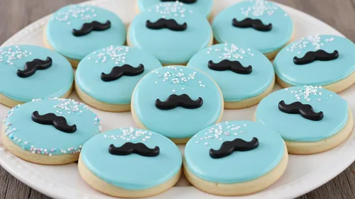 Vista 8 de NCS Gránulos comestibles de caramelo en forma de bigote jumbo – Decoración de cupcakes, pasteles y galletas, 7 onzas