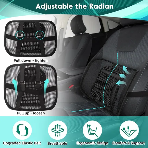 Vista 2 de Samyoung - Soporte lumbar de malla para asiento, cojín de respaldo con malla transpirable para sillas de oficina y coche, 12" x 16