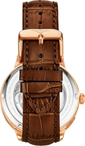 Vista 8 de Stuhrling - Reloj de esqueleto automático para hombre, esfera analógica, doble hora, indicador AMPM Sun Moon